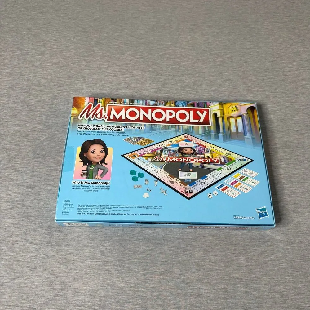 Hasbro Ms. Monopoly Board Game Collectors Women Investors Complete Game